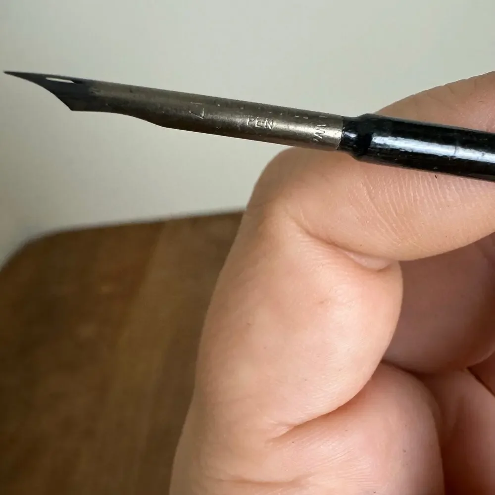 Vintage Calligraphy Dip Pen Set Spencerian Congressional Geo‎ F Kings Nibs Case
